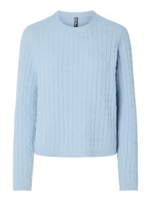 Pieces PCFIA LS CABLE KNIT NOOS BC Cashmere Blue 17158899
