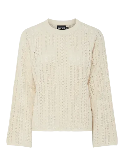Pieces PCNUKA LS O-NECK KNIT NOOS BC Birch 17154616