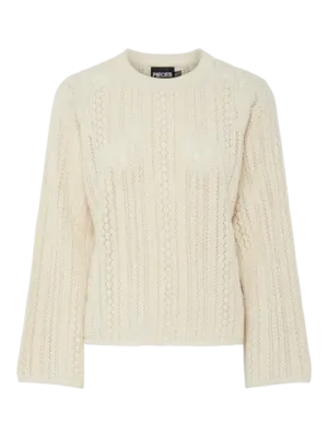 Pieces PCNUKA LS O-NECK KNIT NOOS BC Birch 17154616