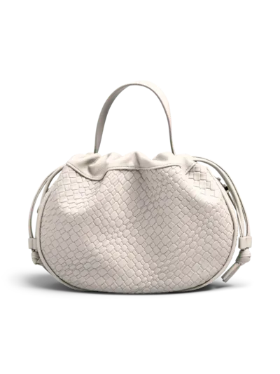 Pieces PCBALLOON LARGE BRAIDED BAG Silver Mink 17160038