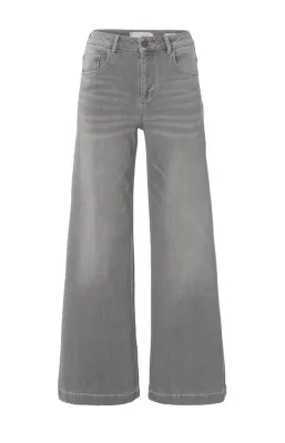 YaYa Extra wide leg denim - L32 LIGHT GREY DENIM 01-311088-501