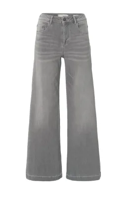YaYa Extra wide leg denim - L 34 LIGHT GREY DENIM 01-311067-501