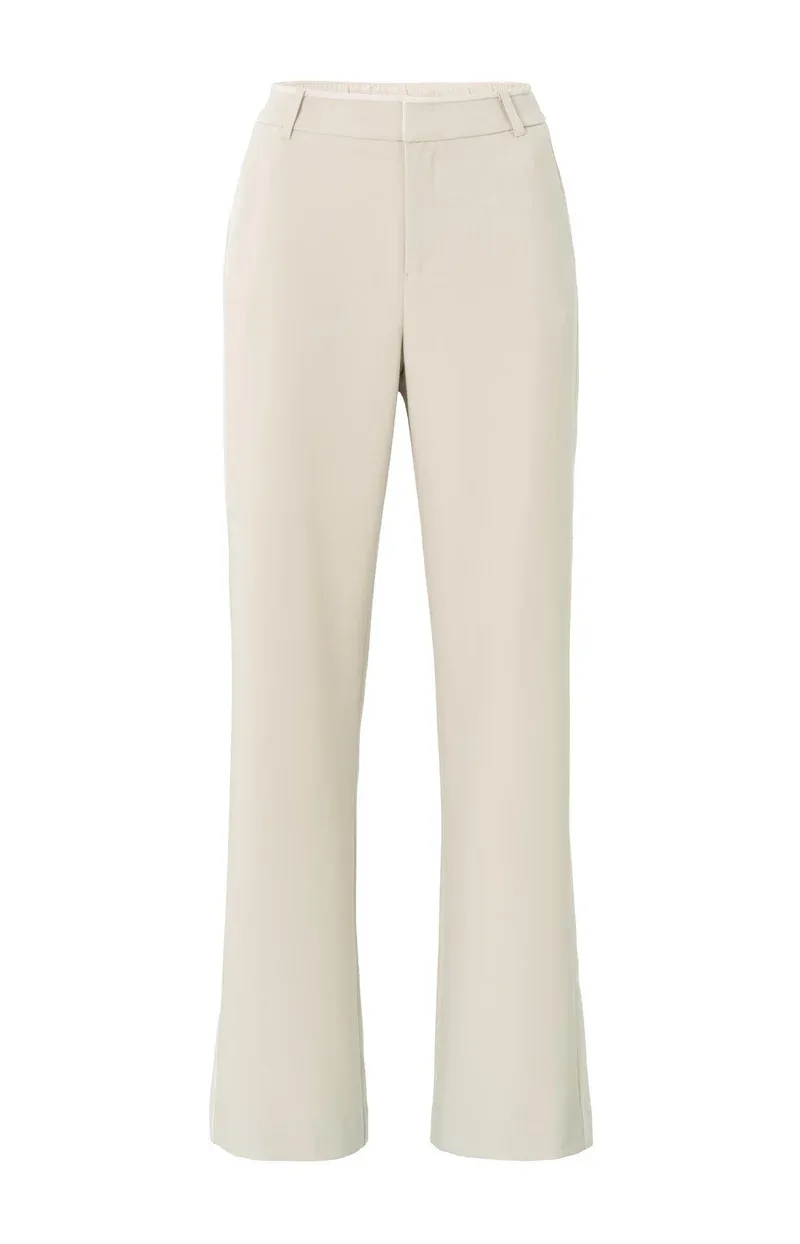 YaYa Woven wide leg trousers with c PUMICE STONE SAND 01-301171-501