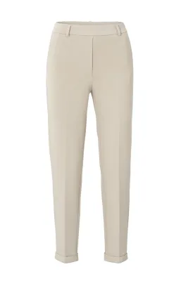 YaYa Scuba straight leg trousers SAND 01-309168-501