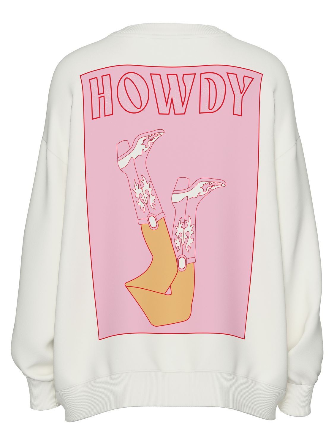 Pieces PCMAUDELINE LS O-NECK SWEAT D2D JRS Cloud Dancer/HOWDY 17160125