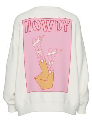 Pieces PCMAUDELINE LS O-NECK SWEAT D2D JRS Cloud Dancer/HOWDY 17160125