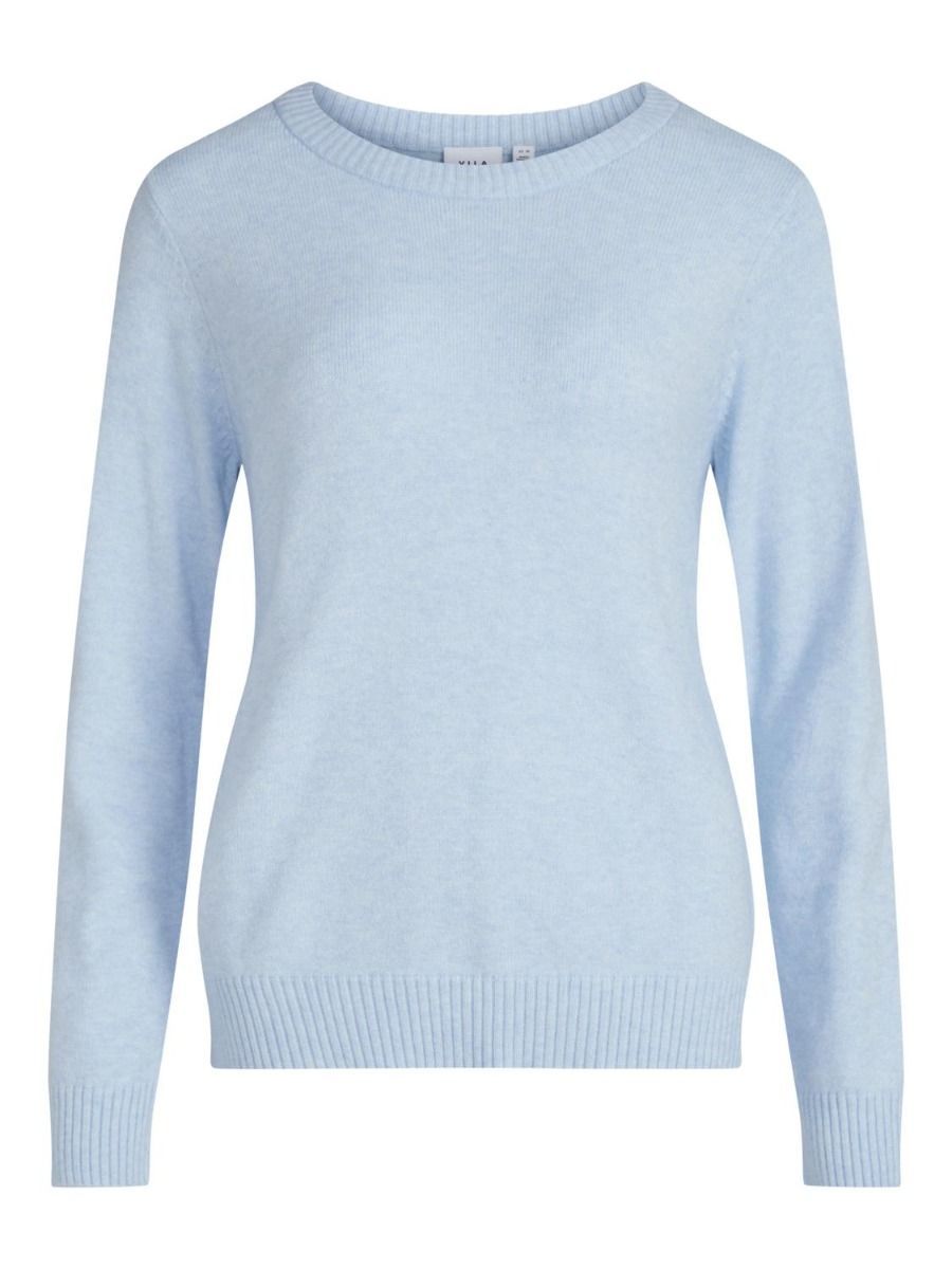 Vila VIRIL O-NECK L/S  KNIT TOP - NOOS Kentucky Blue/MELANG 14054177