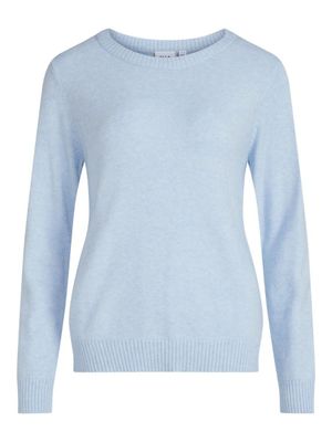 Vila VIRIL O-NECK L/S  KNIT TOP - NOOS Kentucky Blue/MELANG 14054177