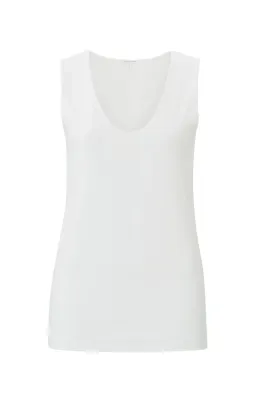 YaYa Round V-neck singlet OFF WHITE 01-709047-N