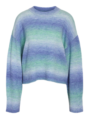 Noisy May NMLIVA L/S O-NECK KNIT Sky Blue/OMBRE MULTI 27030033