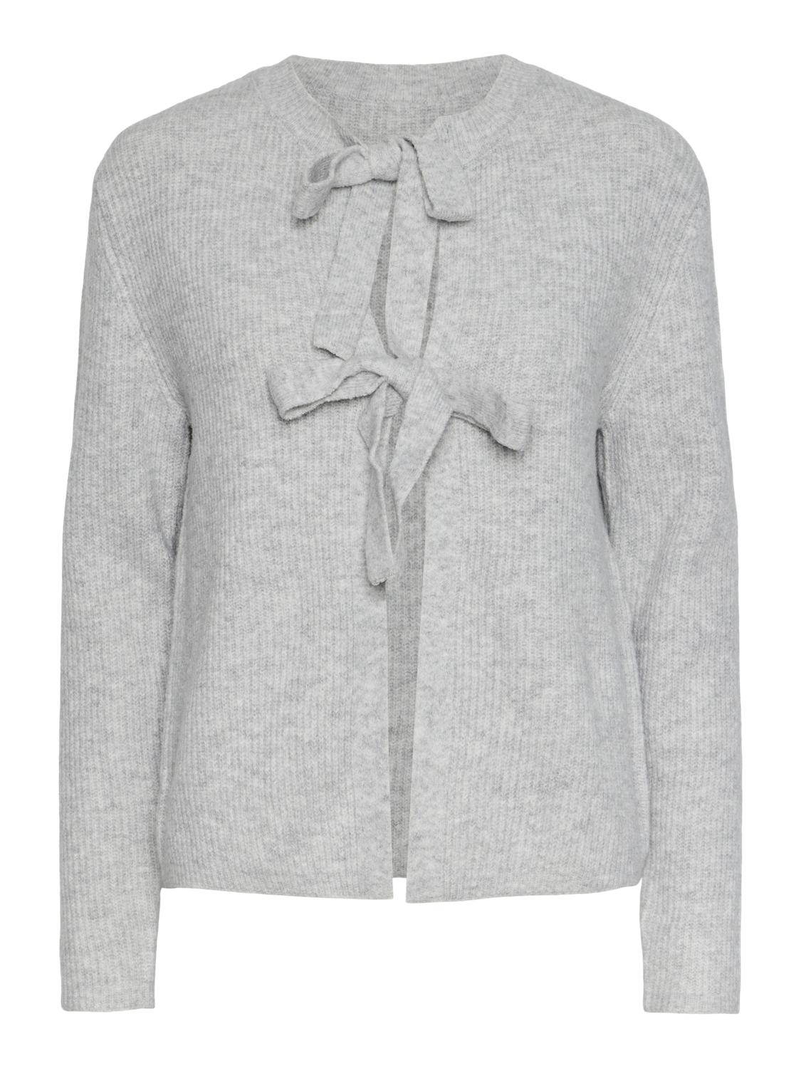 Pieces PCSILLY LS REV TIE KNIT NOOS BC Light Grey Melange 17150235