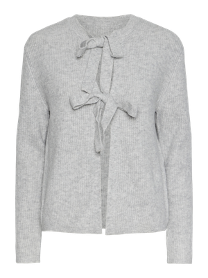 Pieces PCSILLY LS REV TIE KNIT NOOS BC Light Grey Melange 17150235