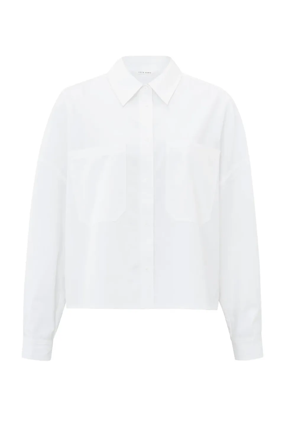 YaYa Batwing cropped blouse w. pock PURE WHITE 01-201102