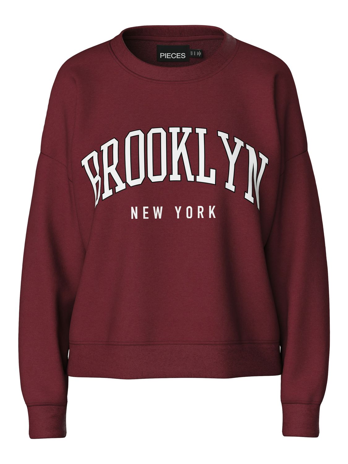 Pieces PCTAMY LS LOOSE SWEAT D2D PB Tawny Port/BROOKLYN 17152536