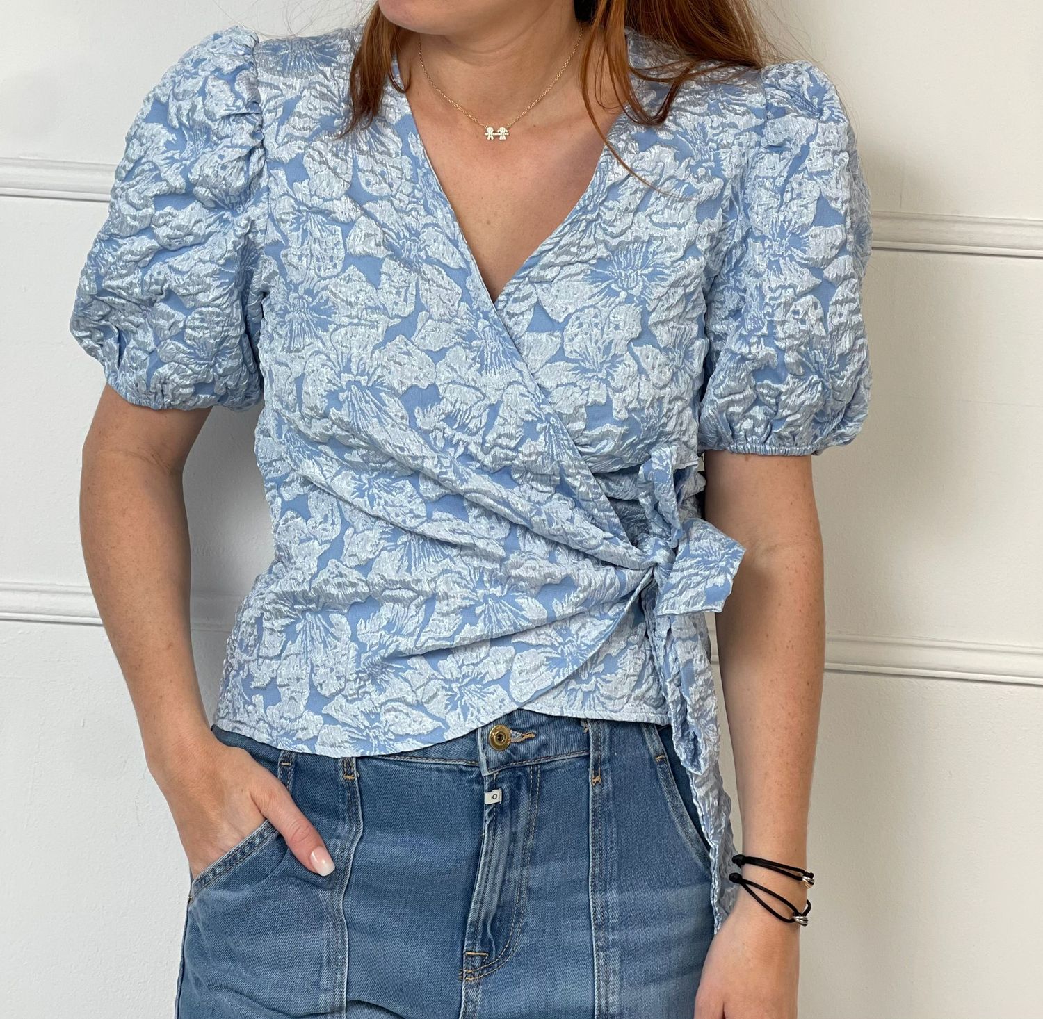 Nameless  Overslag top Light Blue 8765