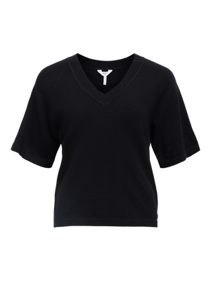 Object OBJTHESS 2/4 LO V-NECK KNIT TOP NOO: Black 23045806