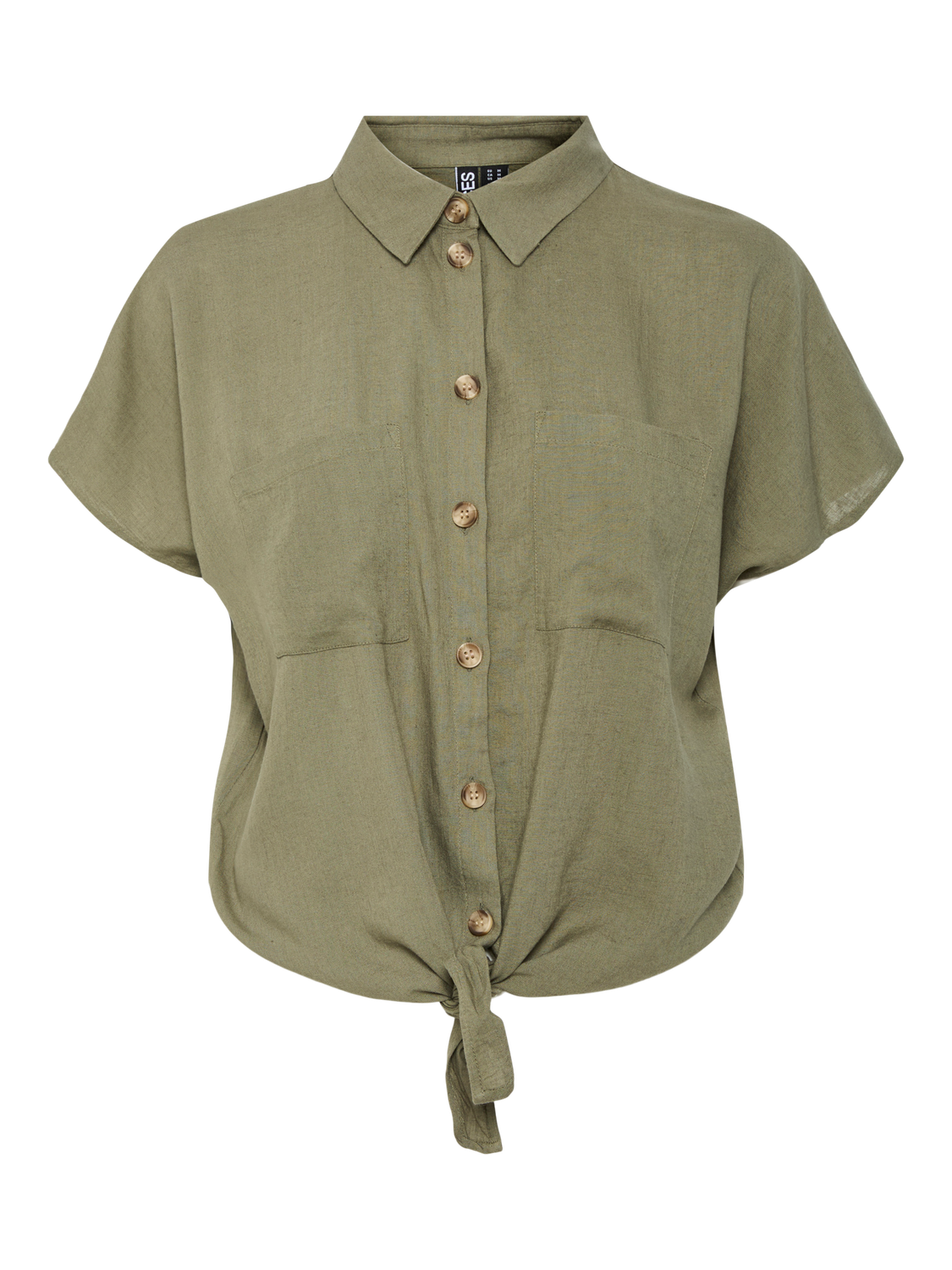 Pieces PCPIA SS TIE SHIRT WVN NOOS Deep Lichen Green 17154736