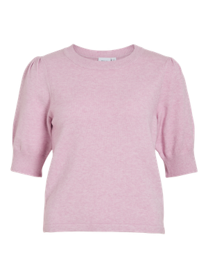 Vila VIRIL 2/4 SLEEVE O-NECK KNIT TOP - : Winsome Orchid/MELAN 14105306