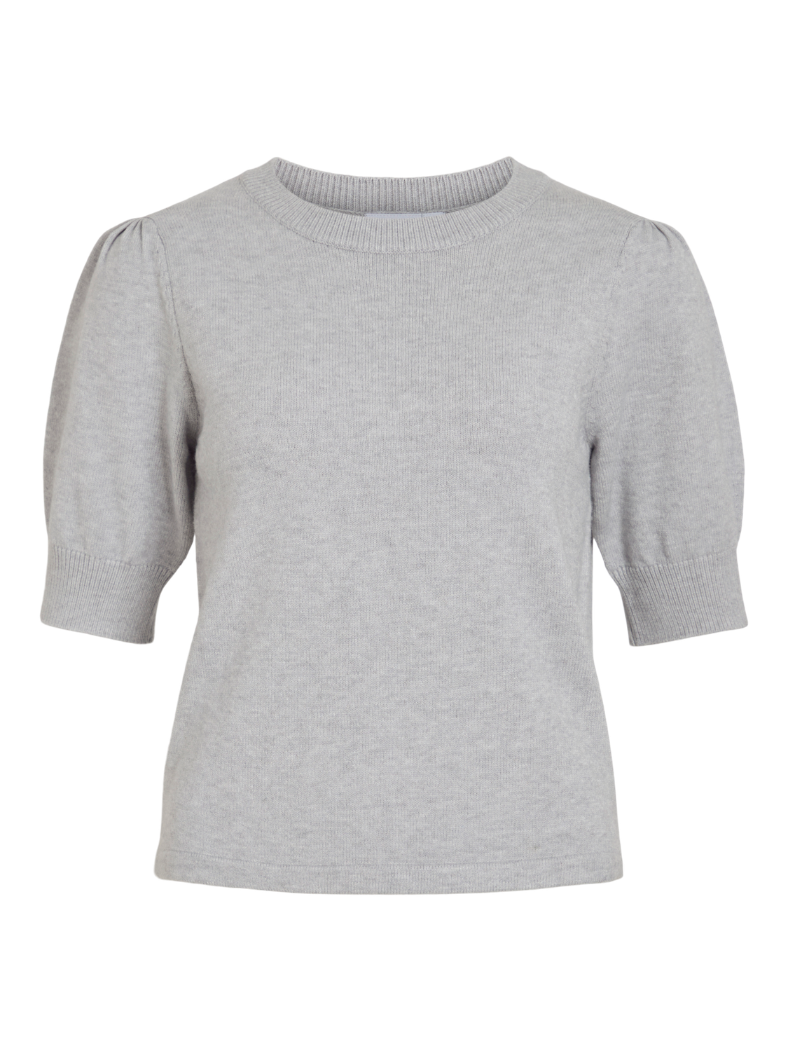 Vila VIRIL 2/4 SLEEVE O-NECK KNIT TOP - : Light Grey Melange 14105306