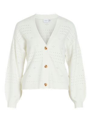 Vila VIRIL V-NECK L/S KNIT CARDIGAN - NO: White Alyssum 14102703