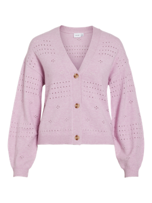 Vila VIRIL V-NECK L/S KNIT CARDIGAN - NO: Winsome Orchid/MELAN 14102703