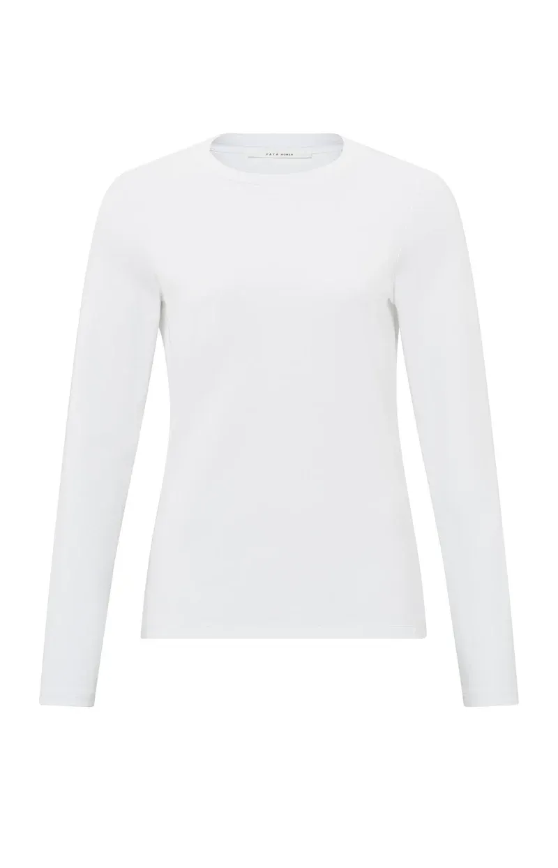 YaYa T-shirt with long sleeves PURE WHITE 01-719040-N