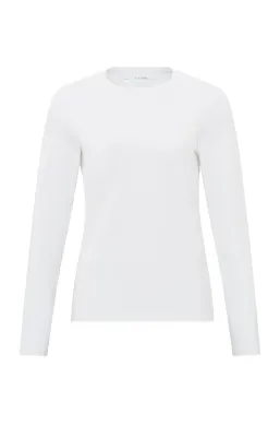 YaYa T-shirt with long sleeves PURE WHITE 01-719040-N