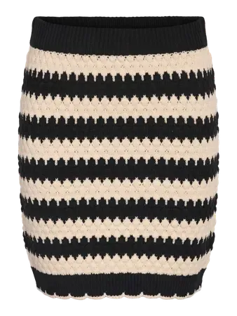 Noisy May NMJULIA NW MINI KNIT SKIRT FWD Birch/BLACK 27034037