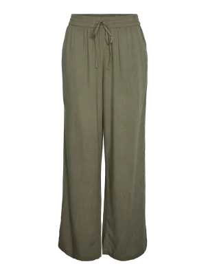 Pieces PCPIA HW WIDE PANTS WVN NOOS Deep Lichen Green 17149314