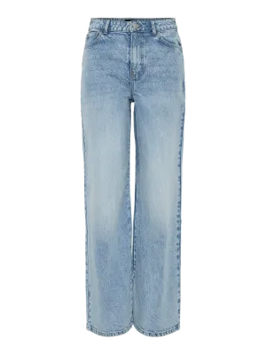 Pieces PCSELMA HW WIDE JEANS LB NOOS BC Light Blue Denim 17154415