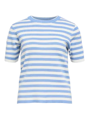 Object OBJESTER S/S NEW KNIT PULLOVER NOOS Cornflower Blue/Clou 23043510