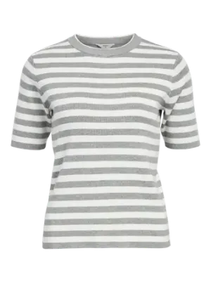 Object OBJESTER S/S NEW KNIT PULLOVER NOOS Light Grey Melange/C 23043510