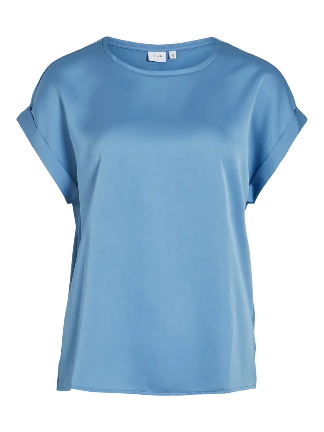 Vila VIELLETTE S/S SATIN TOP - NOOS Blissful Blue 14059563