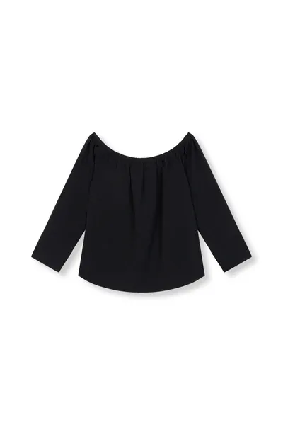 Refined ladies woven off shoulder blouse MON black R2502957618