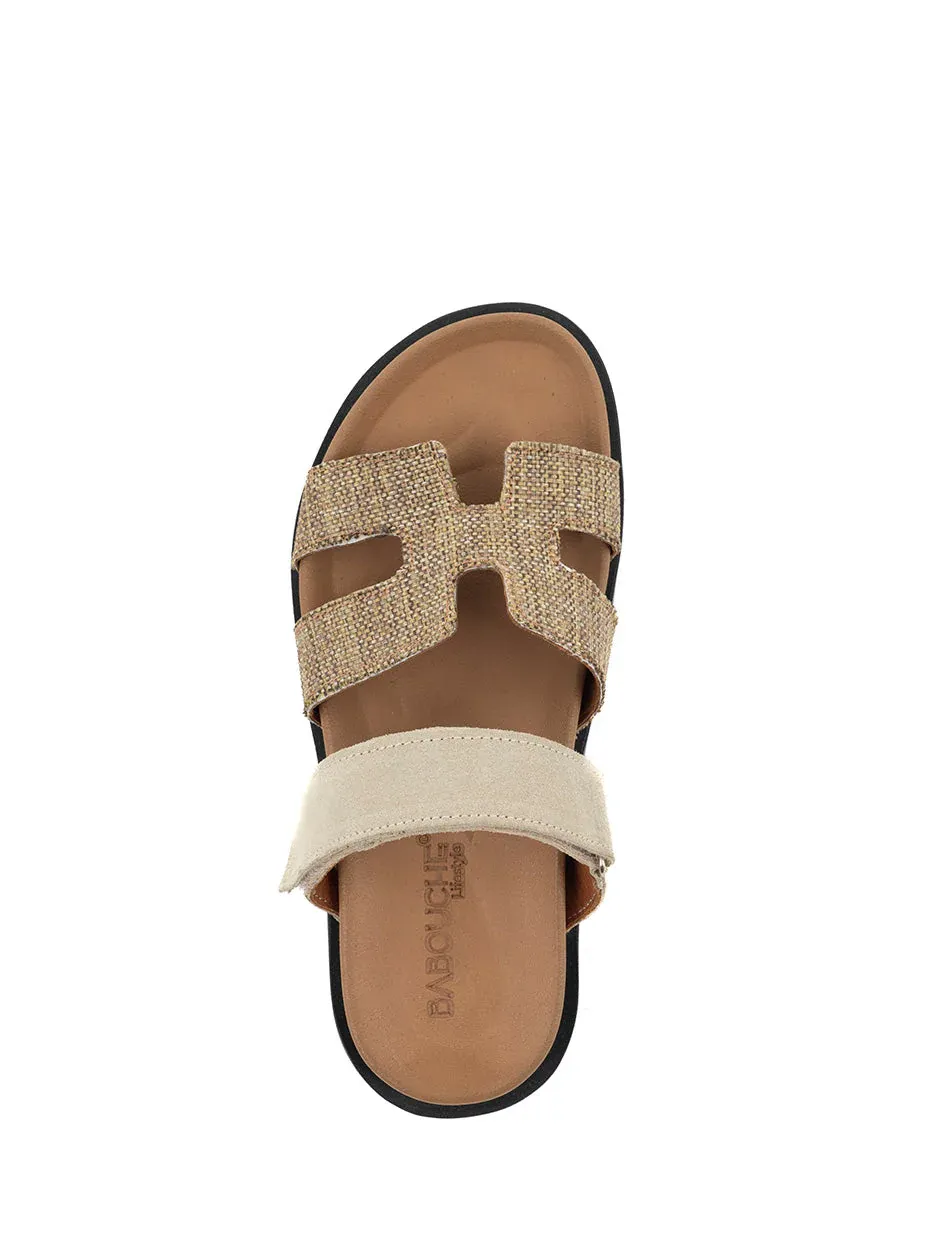 Babouche Lifestyle Slipper beige zwarte zool Taupe-Beige BIDI-84