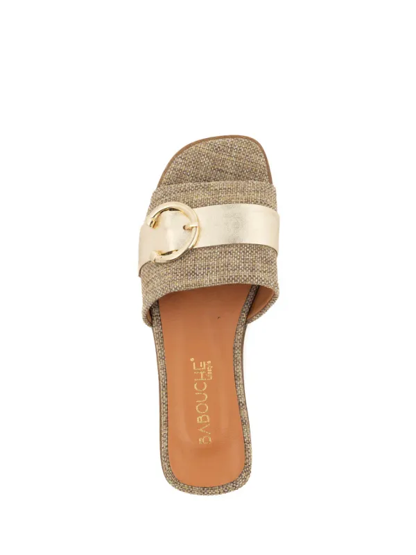 Babouche Lifestyle slipper goude gesp taupe gold G-ROZAN-67