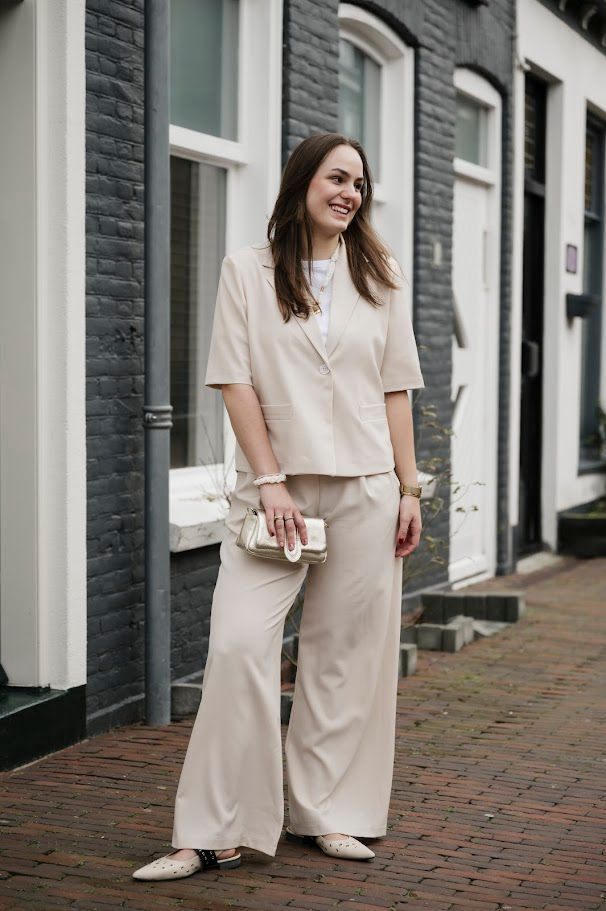 Ambika broek plooij creme 60195-1
