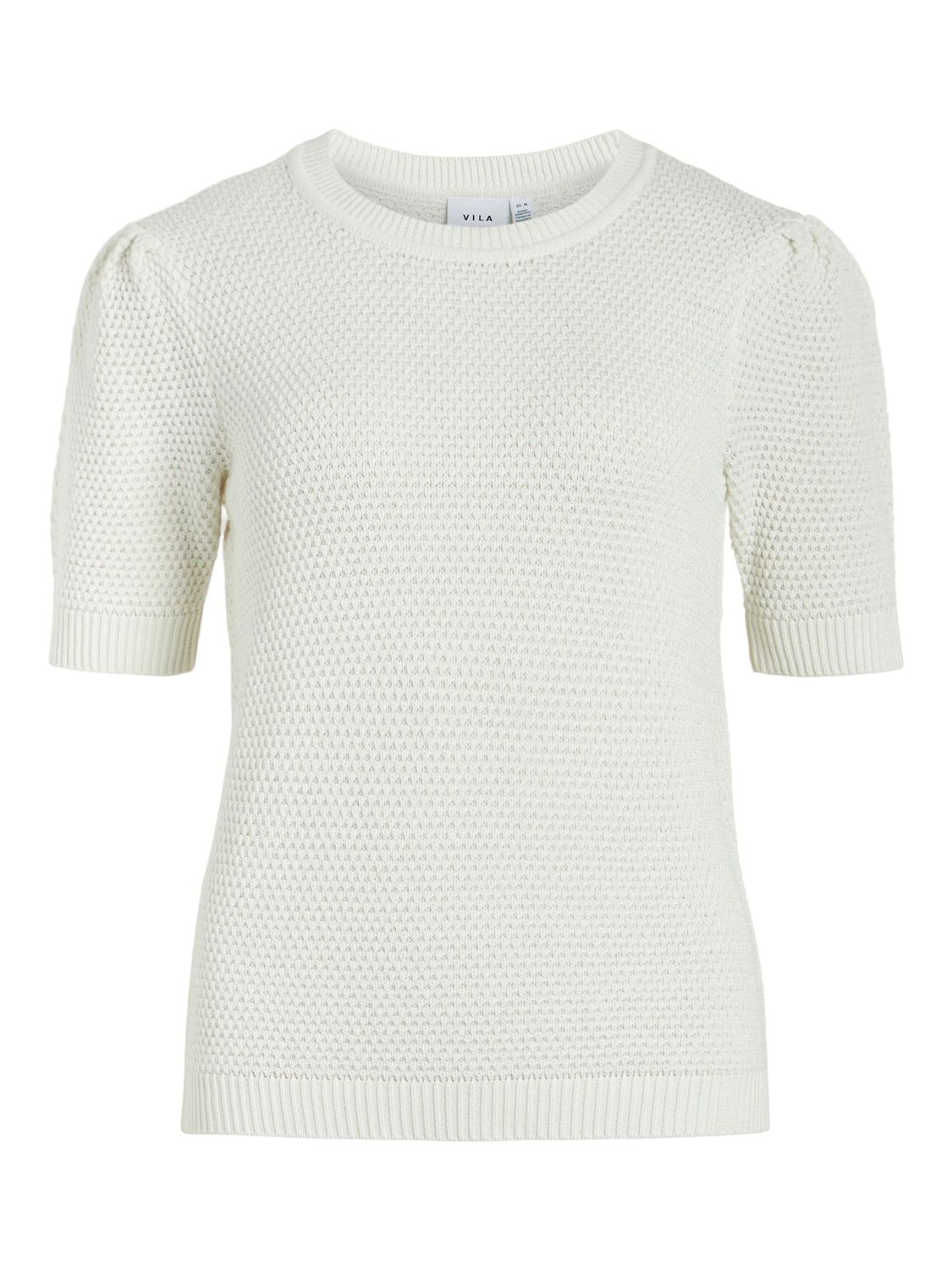 Vila VIDALO O-NECK S/S KNIT TOP - NOOS White Alyssum 14084421