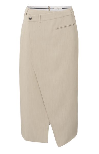 YaYa Woven melange midi skirt with HUMUS BEIGE MELANGE 01-401072-503