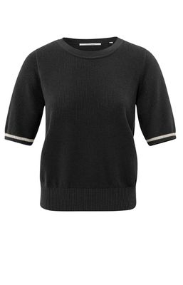 YaYa Textured sweater round neck sh PHANTOM 01-000450-503