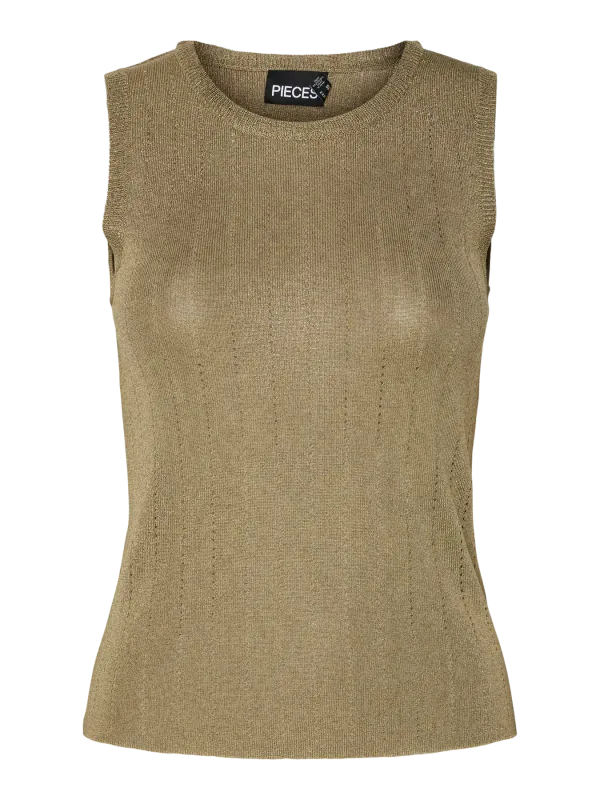 Pieces PCSALIMA SL O-NECK KNIT TOP BC Mermaid/Gold lurex 17156391