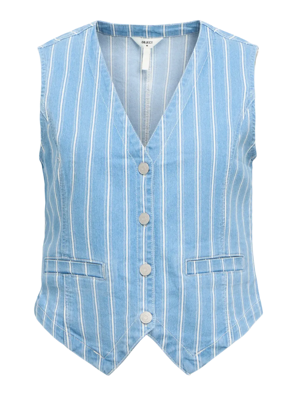 Object OBJMOLLIE RE WAISTCOAT 138 Light Blue Denim/White 23046637