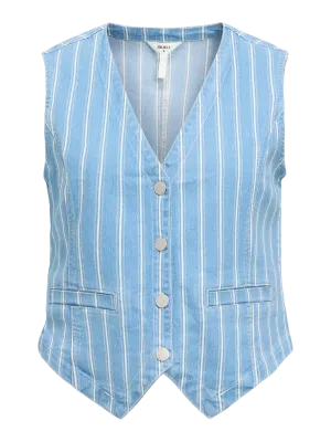 Object OBJMOLLIE RE WAISTCOAT 138 Light Blue Denim/White 23046637