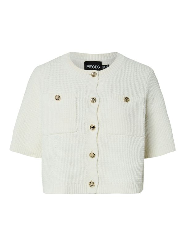 Pieces PCSIDNI 2/4 O-NECK KNIT CARDIGAN MP: Cloud Dancer 17156421