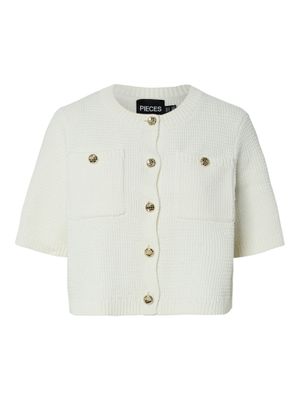 Pieces PCSIDNI 2/4 O-NECK KNIT CARDIGAN MP: Cloud Dancer 17156421
