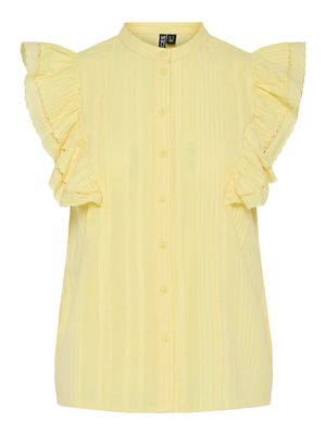 Pieces PCSIKKA SL SHIRT MPA WVN BC Pale Banana 17156363