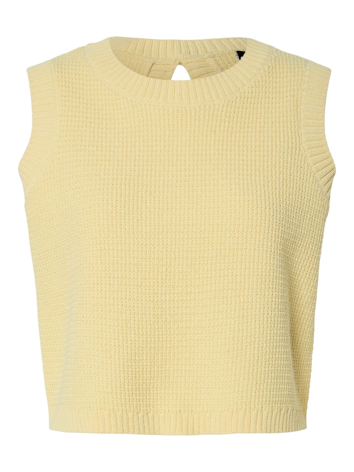 Pieces PCSIDNI SL O-NECK OPEN BACK KNIT MP: Pale Banana 17156423
