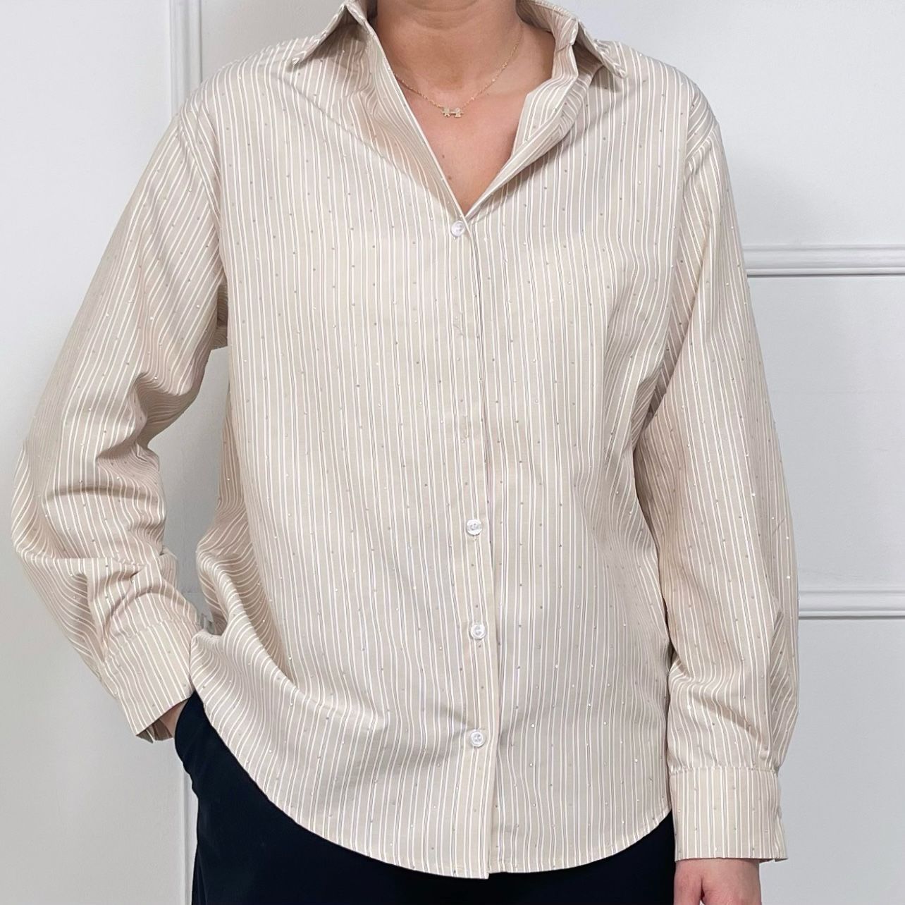 Ambika blouse met stras beige calaire