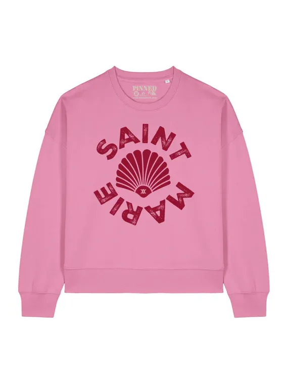 Pinned By K Boxy sweater shell red pink PBK201084
