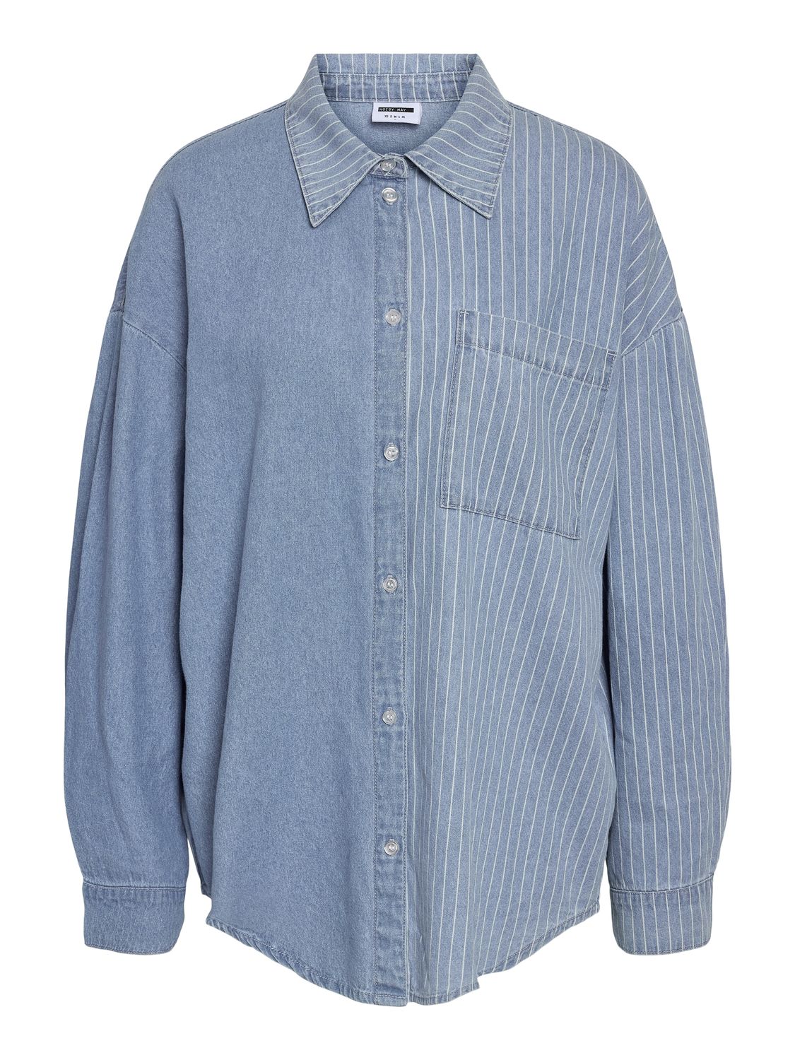 Noisy May NMKATRI L/S OVERSIZE STR SHRT BS006: Light Blue Denim 27033693